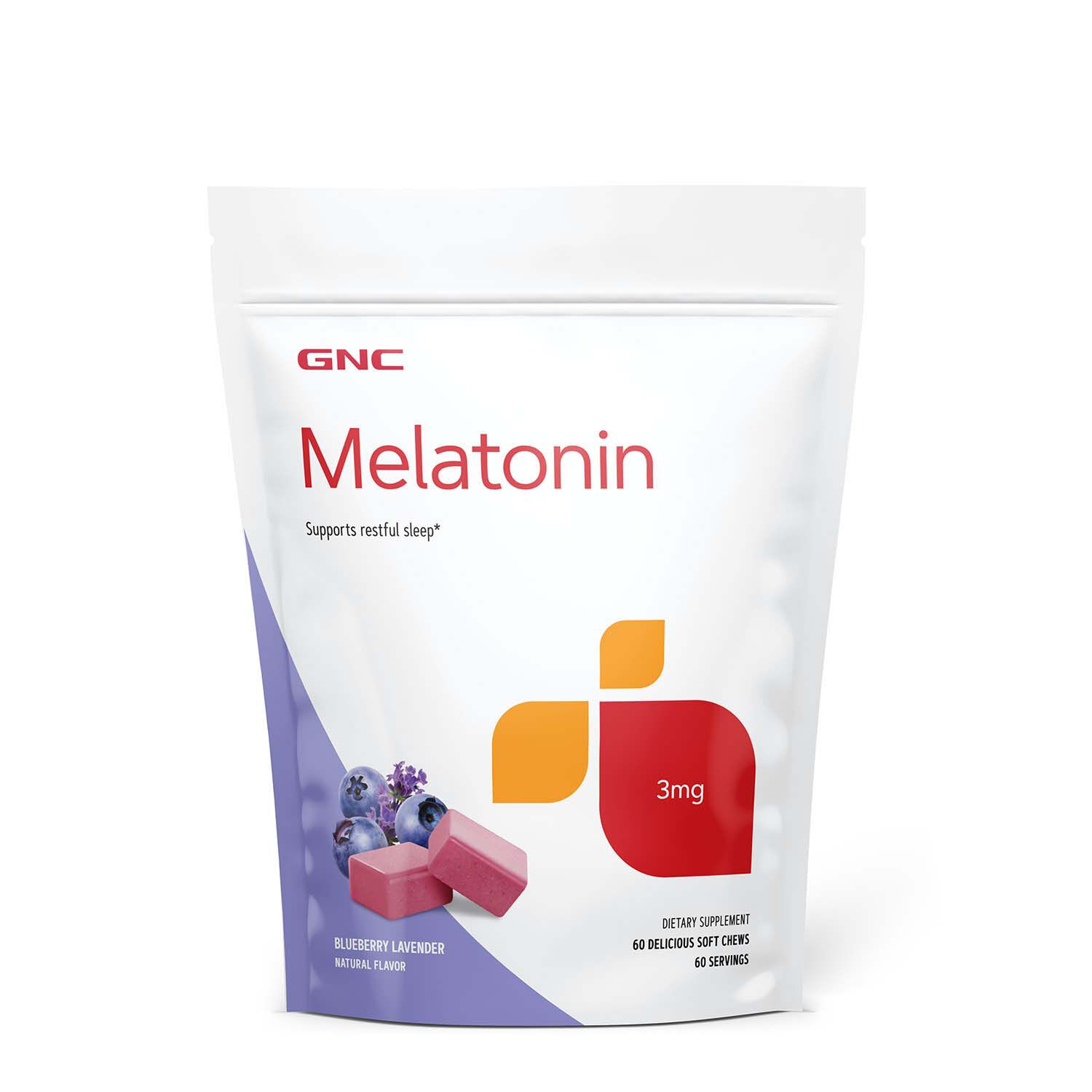 Melatonin - Blueberry Lavender - 60 Soft Chews &#40;60 Servings&#41;  | GNC